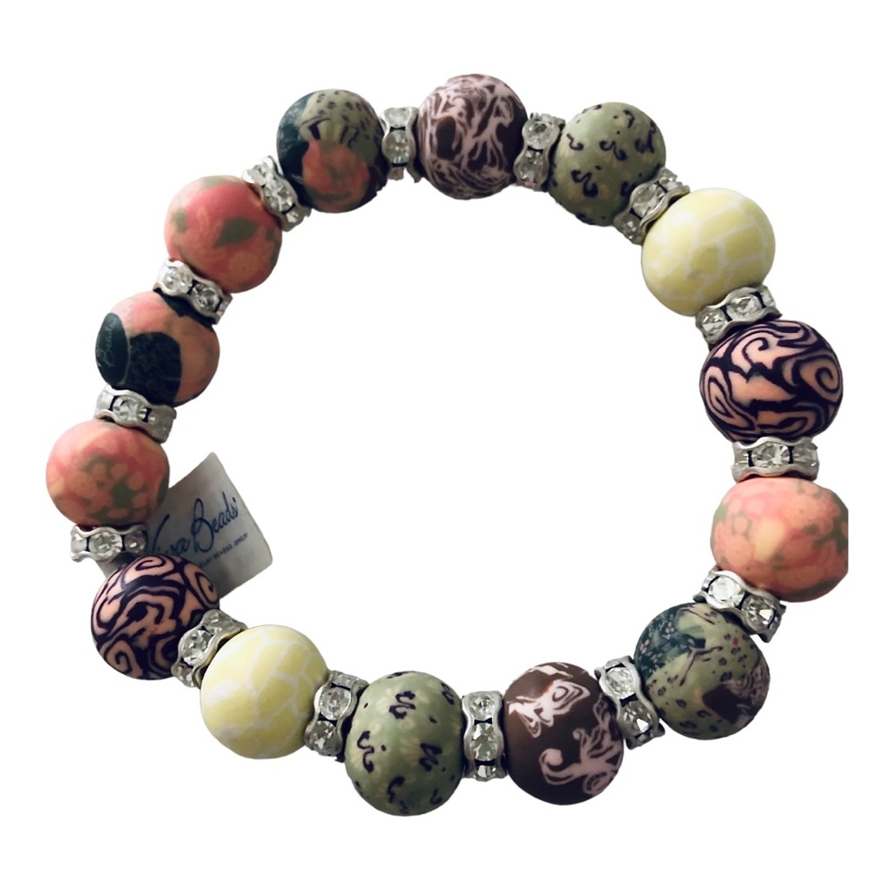 Chunky Silver Handmade Ball Stretch Bracelet NWT